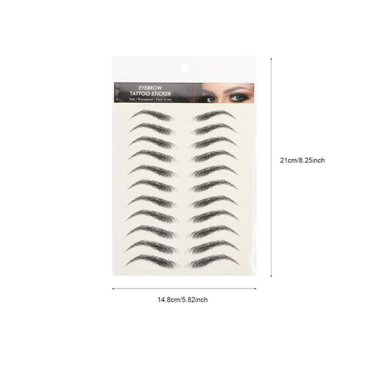 Curved Temporary Eyebrow Tattoos – Waterproof Hair-Like Peel-Off Brow Stickers for Instant Natural Definition
