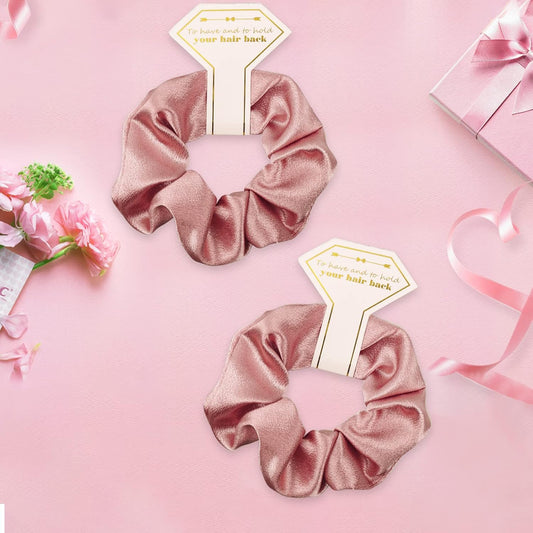Satin Bridesmaid Scrunchies – 12-Pack Bridal & Bachelorette Party Favors | Proposal Gifts, Hair Ties & Bridesmaid Accessories (1 White & 11 Rose Gold)
