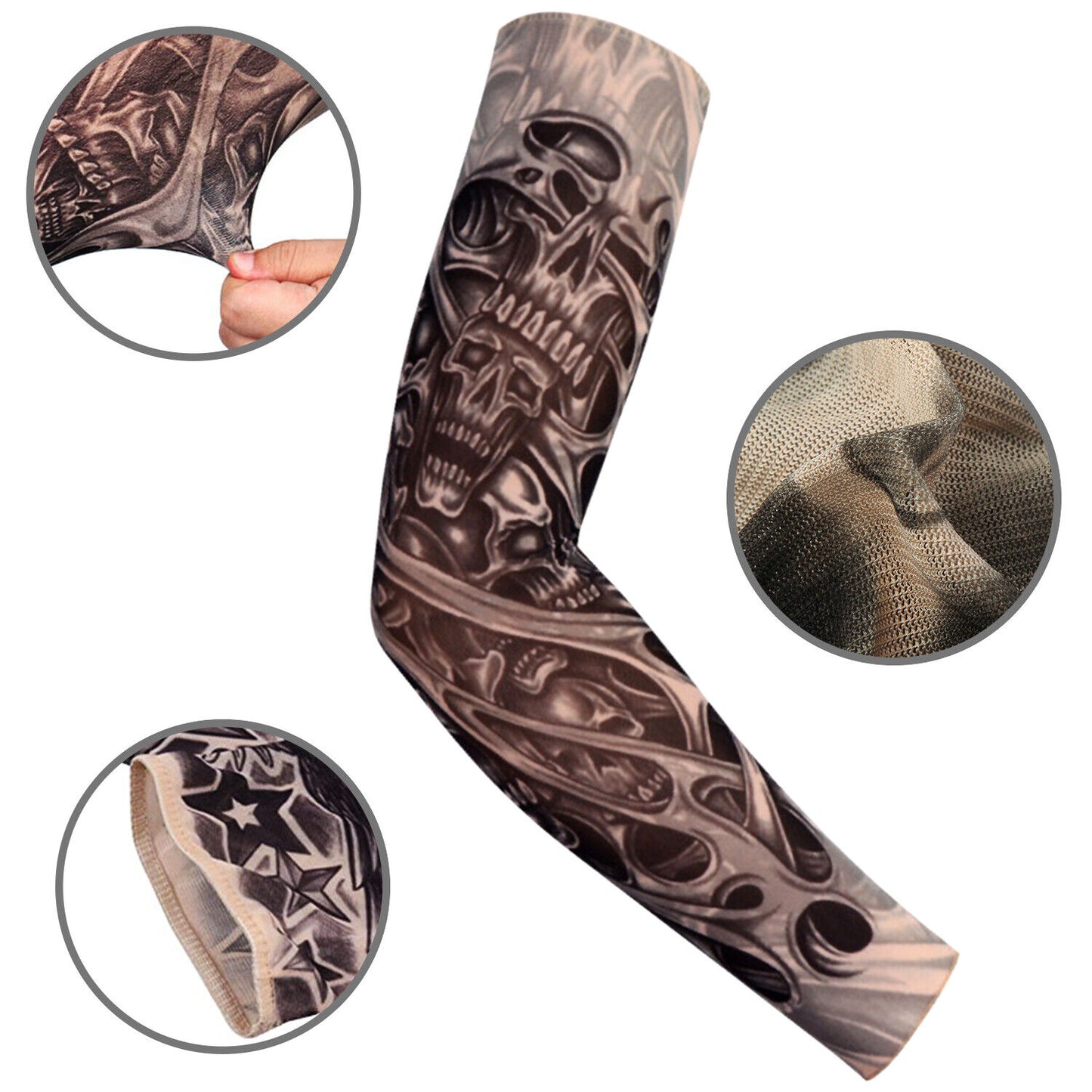 5 Pairs Tattoo Arm Sleeves – UV Protection Cooling Covers for Outdoor Activities