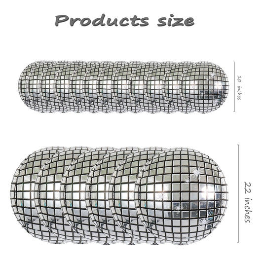 Disco Foil Balloons – 18pc Silver Party Set | 70s 80s Theme, Bachelorette, Birthday & Bridal Shower Decorations