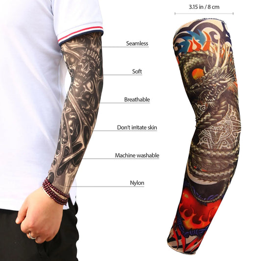 Festival Tattoo Arm Sleeves – 8PCS Set of Realistic Temporary Ink Designs for Party Style & UV Protection