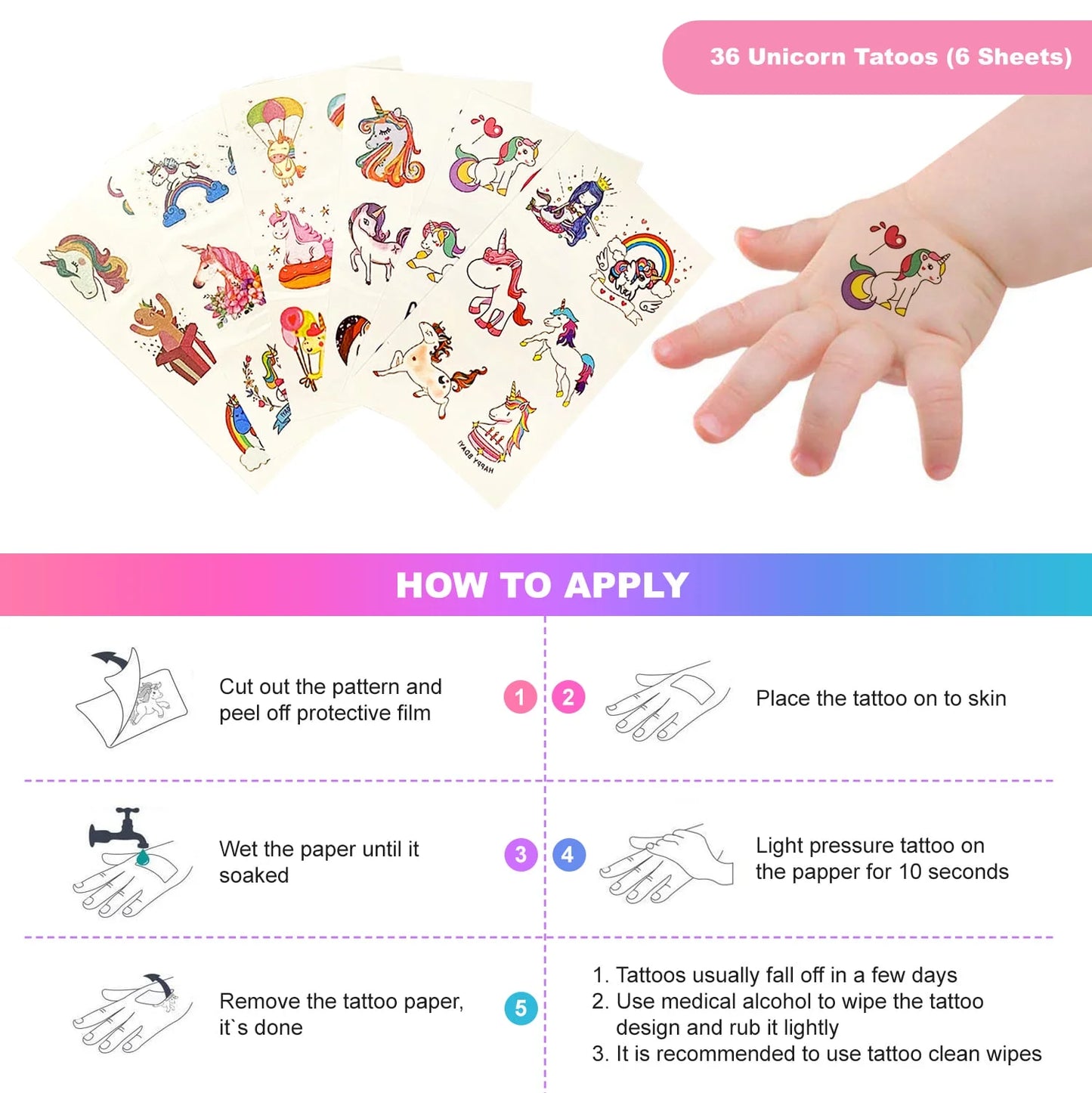 Unicorn Party Supplies Birthday Pinata Fillers Stamps Slap Bracelets 54 Pcs