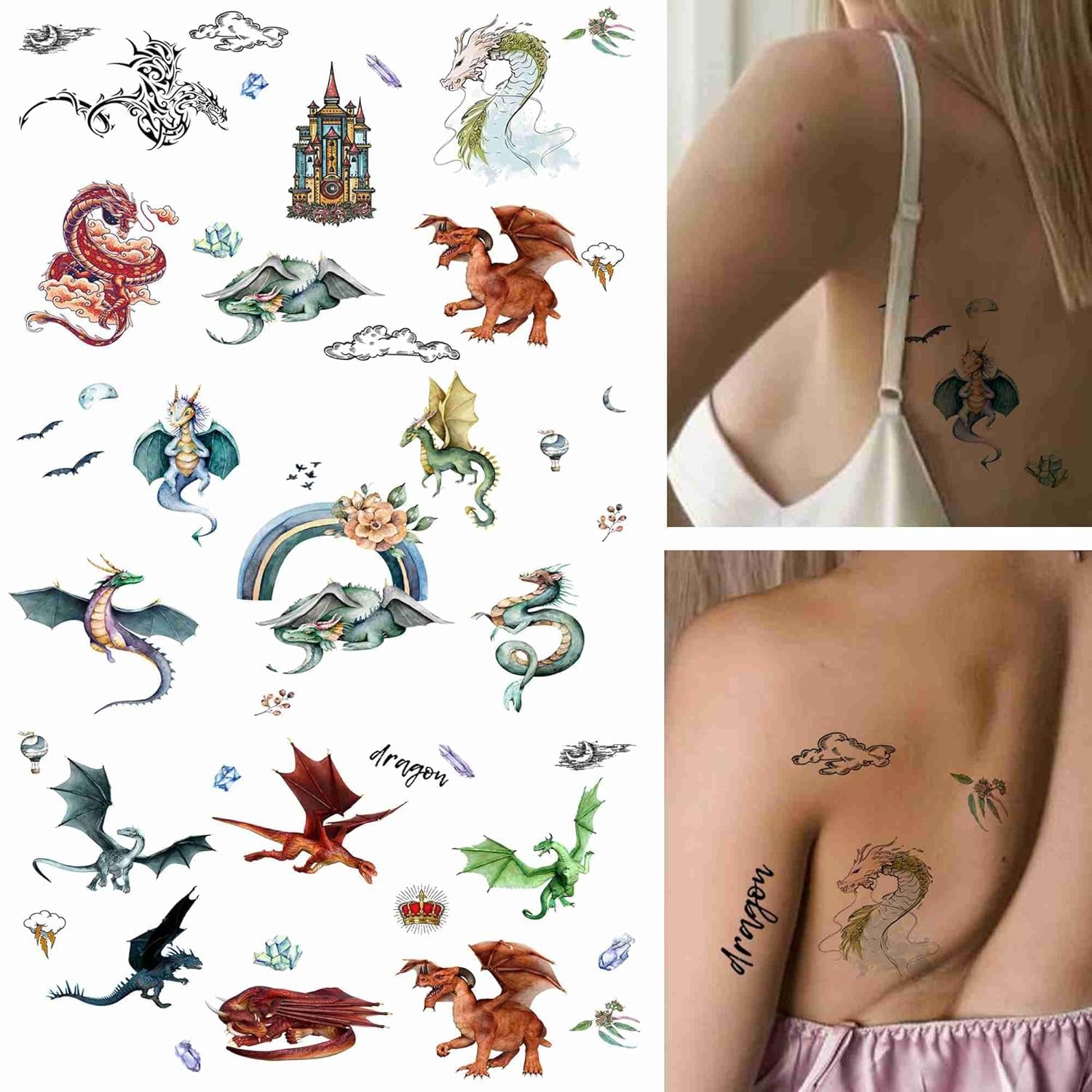 Dragon Temporary Tattoos – Bold Body Art for Arms, & Sleeves