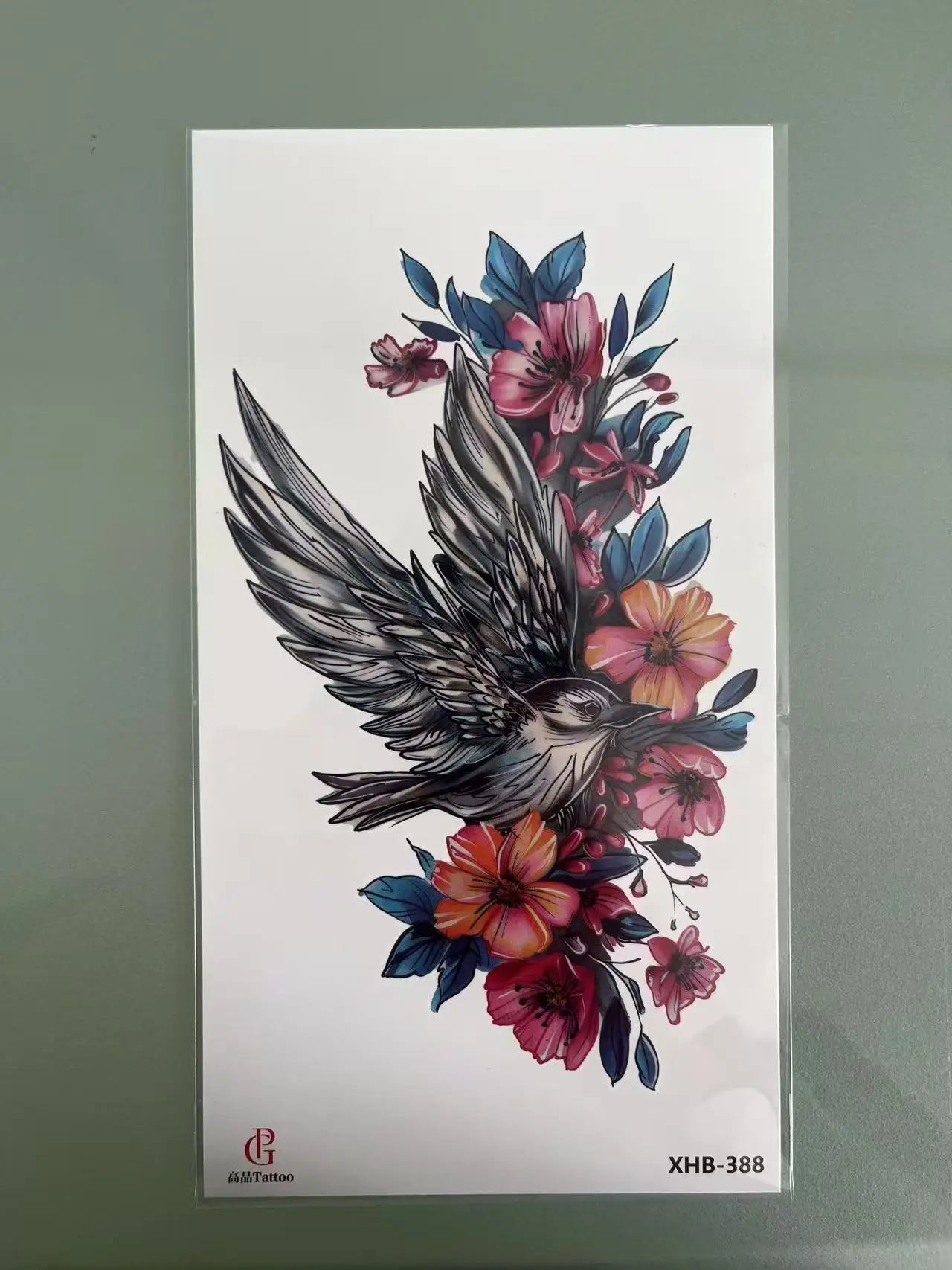 Floral Hummingbird Large Temporary Tattoo | Waterproof Body Art for Men & Women | Arm, Torso or Leg
