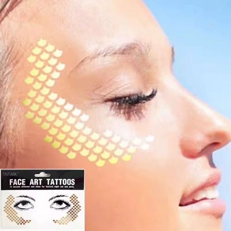 Golden Freckles Face Stickers – Glitter Face Tattoos for Festivals, Bachelorette & Party Makeup | Bright Freckle Face Jewels & Gems Decoration