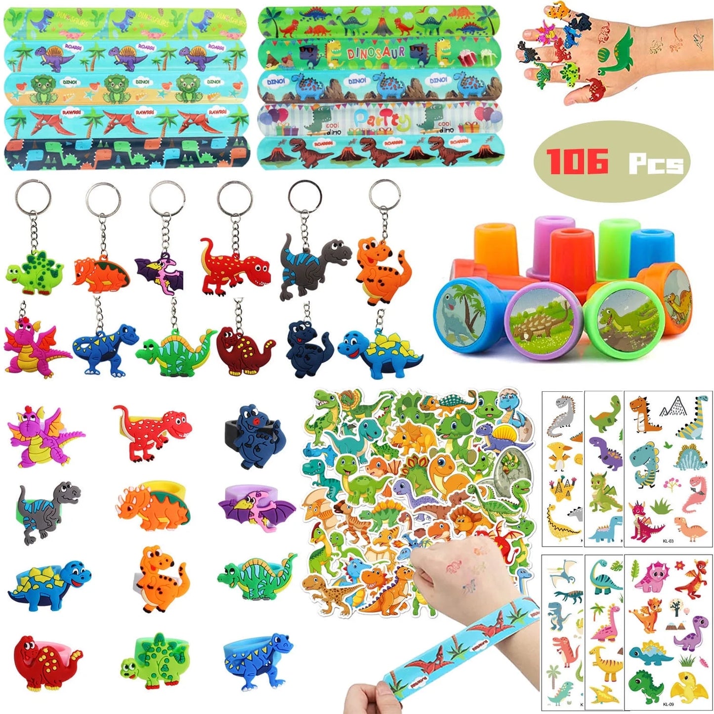 Dino Discovery Party Pack – 106-Piece Dinosaur Favors for Kids