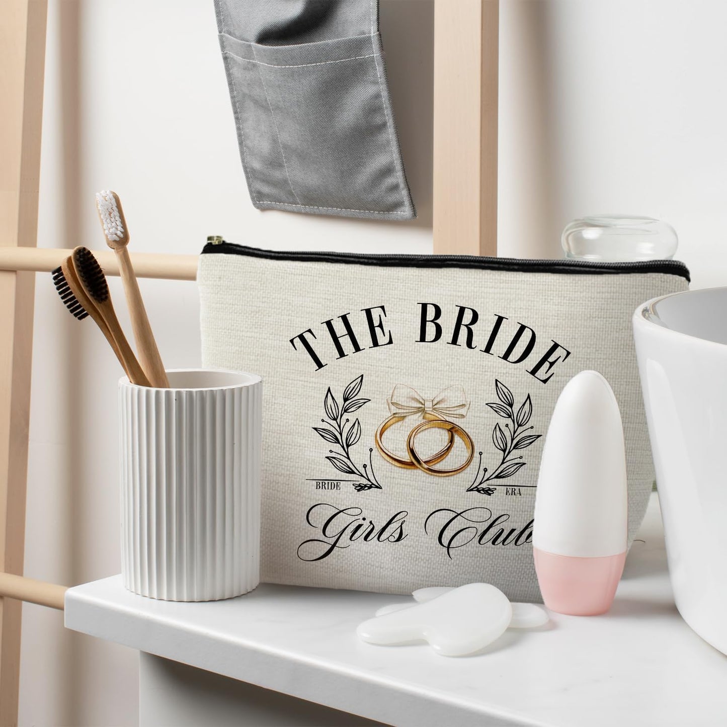 Bride Makeup Bag – Wedding Gift for Bride | Bridal Shower, Bachelorette Party & Bride-to-Be Cosmetic Bag
