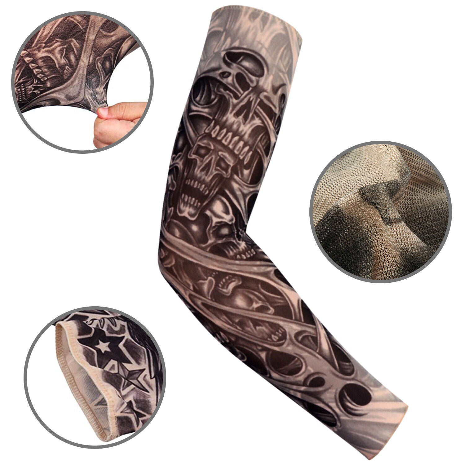 5 Pairs Tattoo Arm Sleeves – UV Protection Cooling Covers for Outdoor Activities