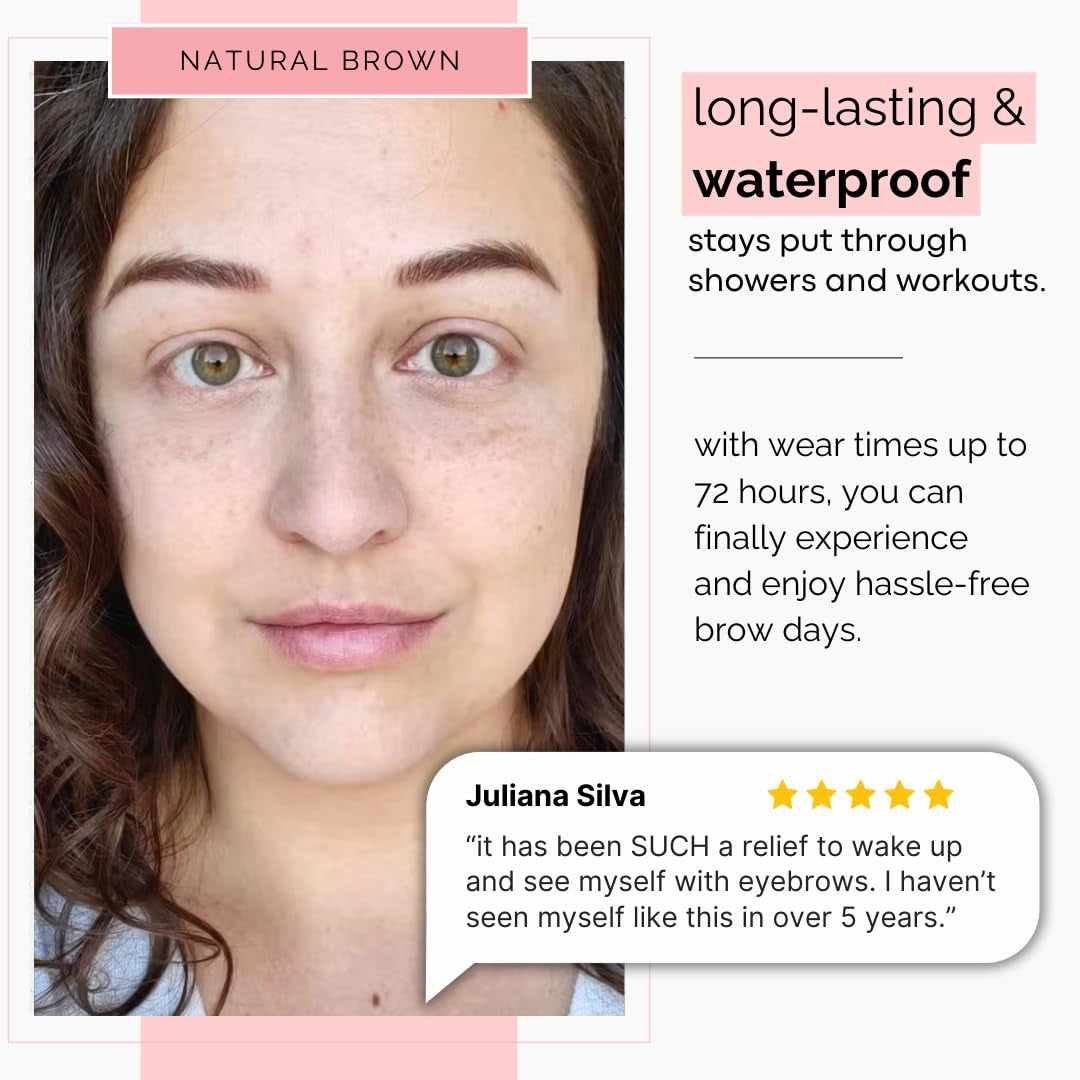 Temporary Eyebrow Tattoos – Waterproof Hair-Like Peel-Off Brow Stickers (Medium Brown, Variety Pack)