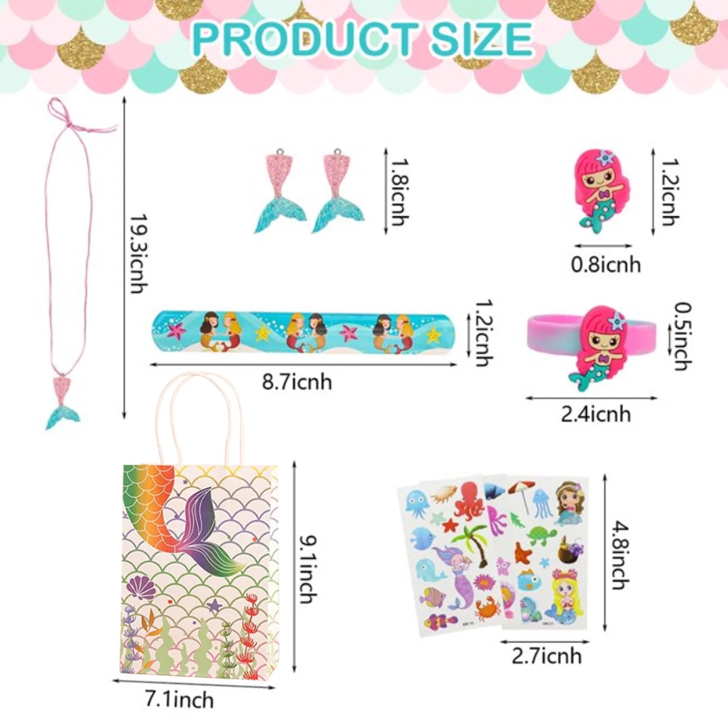 Mermaid Magic Party Pack – 40-Piece Favors Kit for Girls' Birthdays (for 6 Guests)