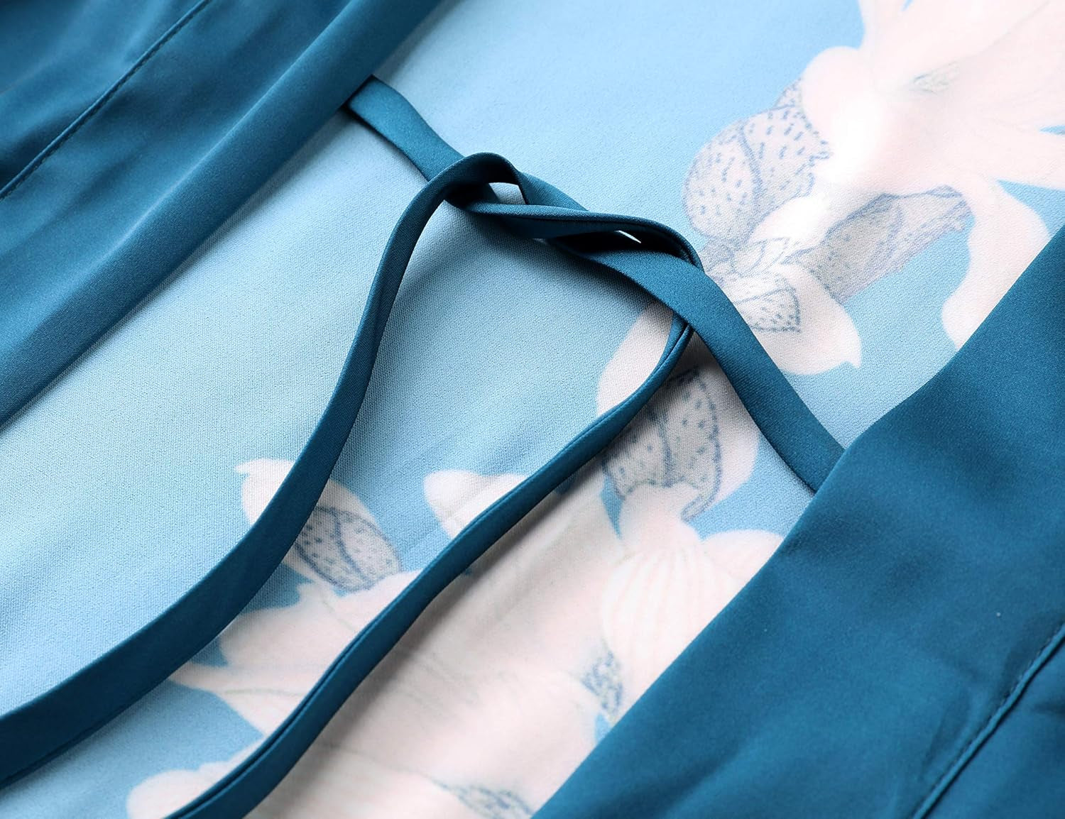Kimono Robe Cover up Short Satin Floral Silky Kimono Blouse Loose Bachelorette Party Robe