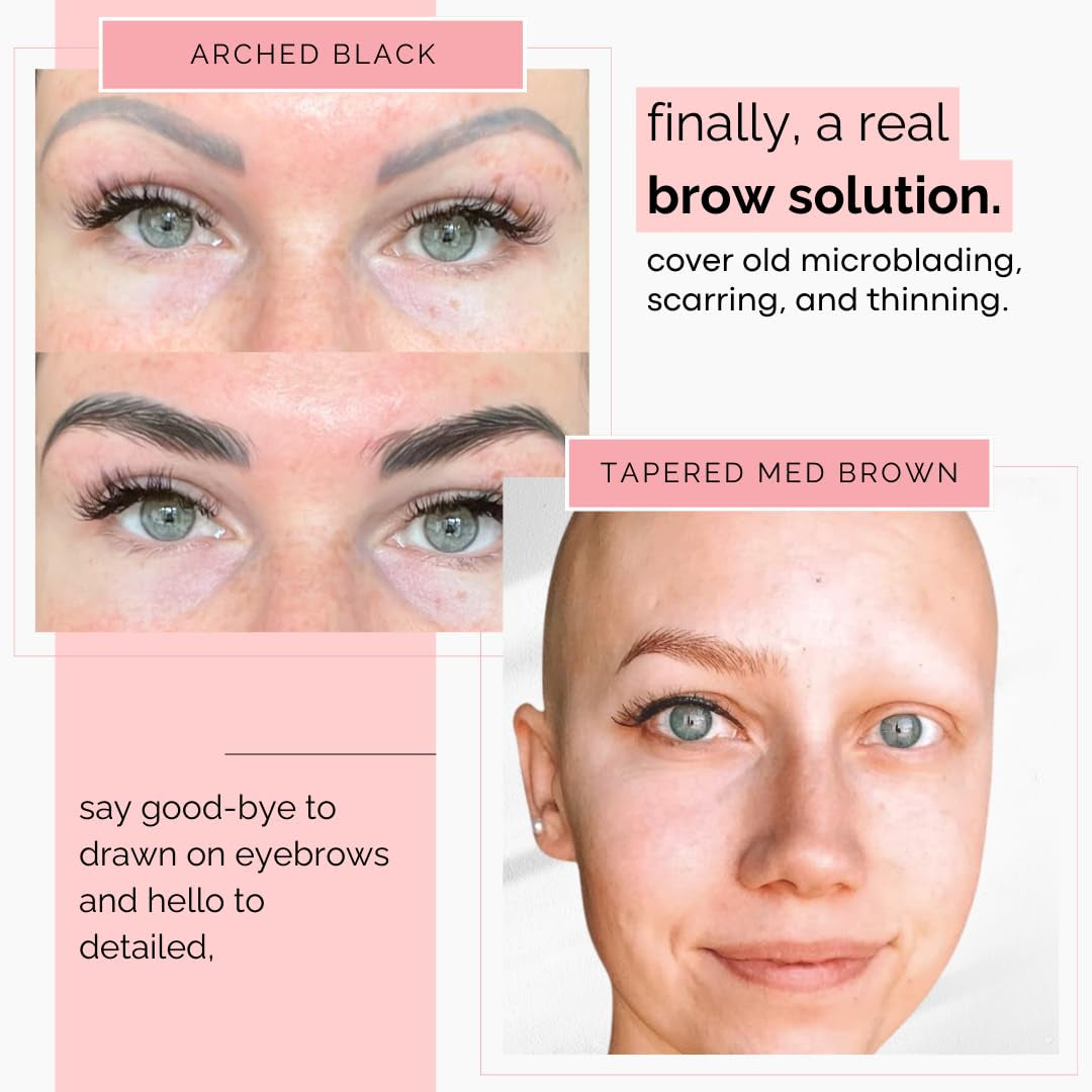Temporary Eyebrow Tattoos – Waterproof Hair-Like Peel-Off Brow Stickers (Medium Brown, Variety Pack)