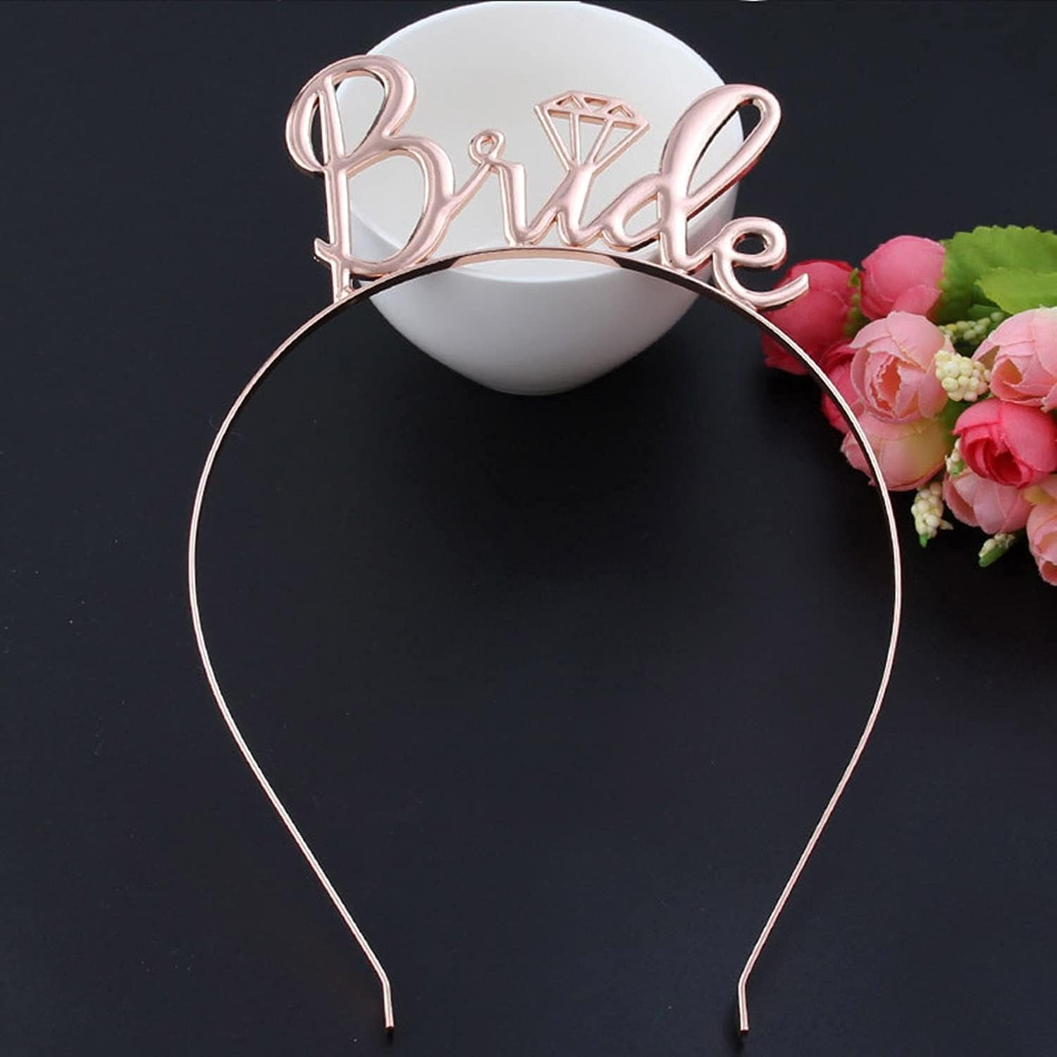 Bride to Be Set – 5-Piece Bachelorette Party Supplies & Bridal Shower Accessories | Sash, Veil, Tiara, Banner, and Tattoos (White Sash)