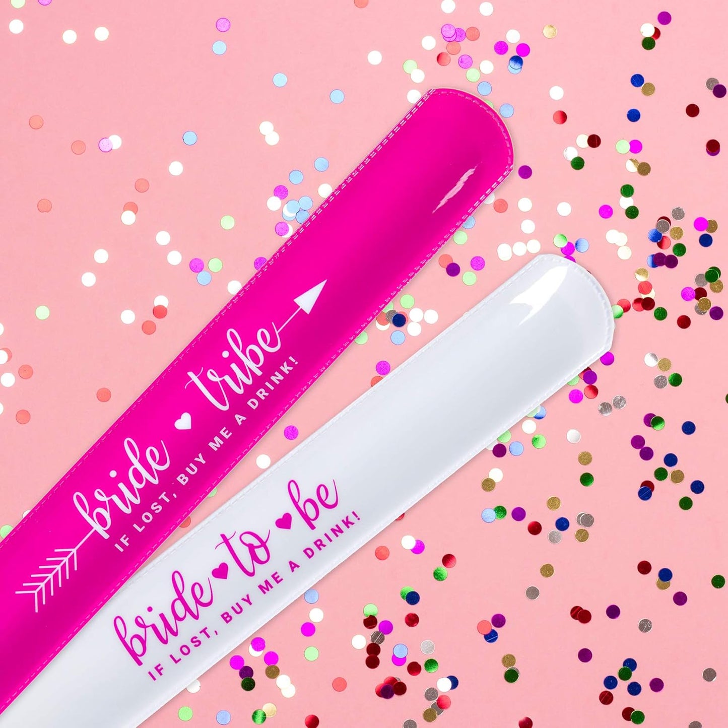Bachelorette Slap Bracelets – 11 Pack | Bride Tribe Party Favors | Pink Bachelorette Accessories for Bride & Bridesmaids
