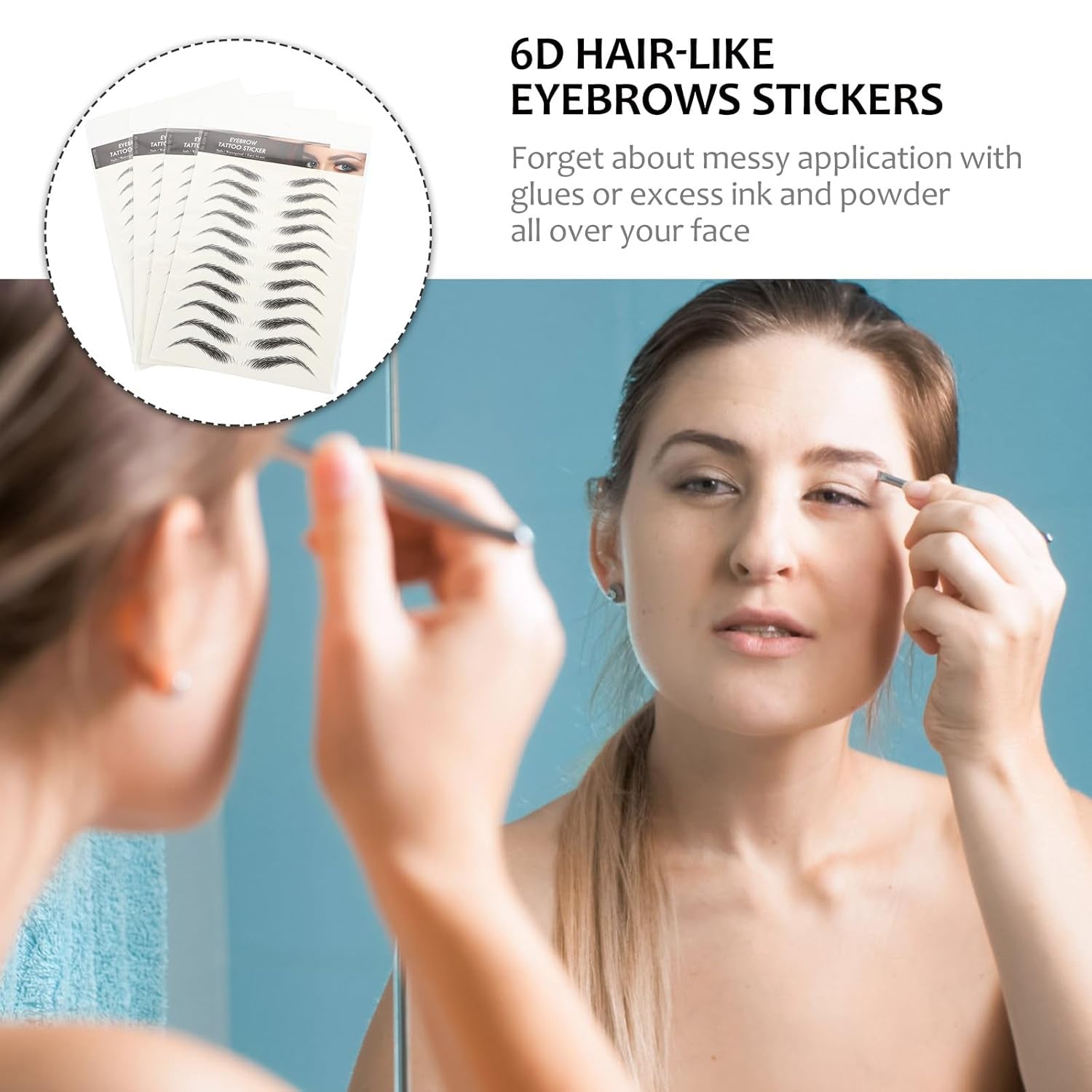 Curved Temporary Eyebrow Tattoos – Waterproof Hair-Like Peel-Off Brow Stickers for Instant Natural Definition