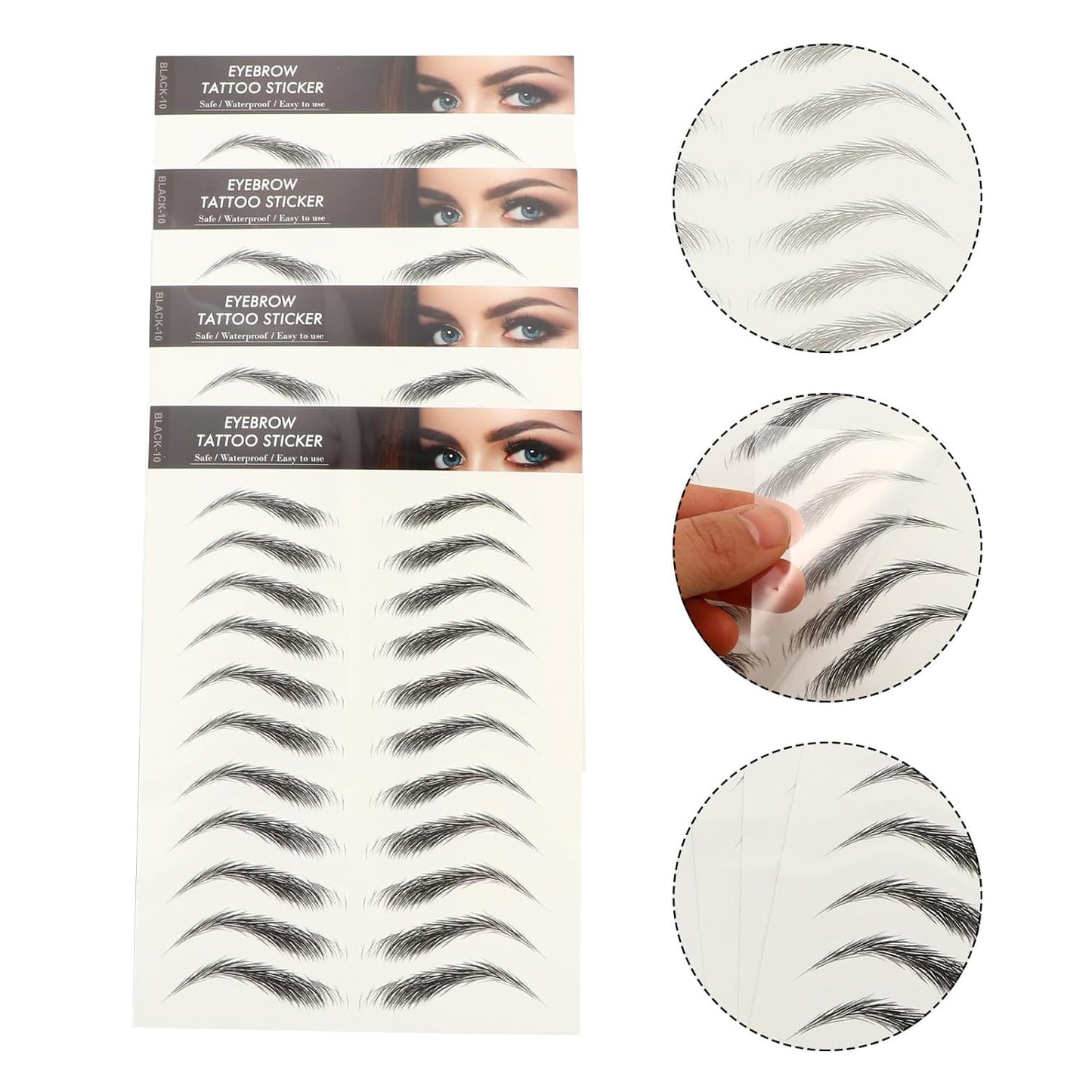 Curved Temporary Eyebrow Tattoos – Waterproof Hair-Like Peel-Off Brow Stickers for Instant Natural Definition