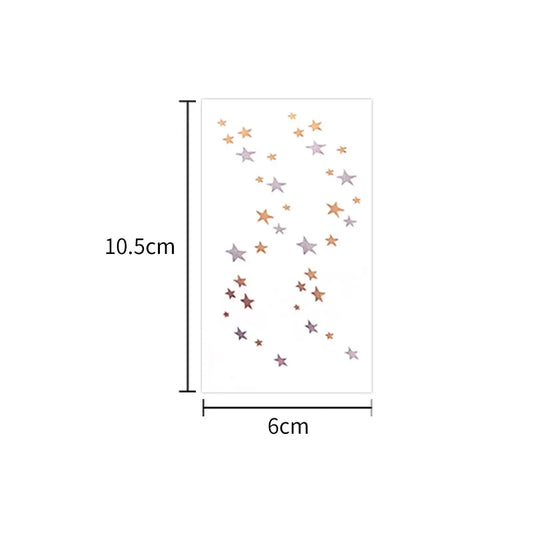 Metallic Star Temporary Tattoo – Gold & Silver Waterproof Body Art Stickers | Small, Subtle & Chic