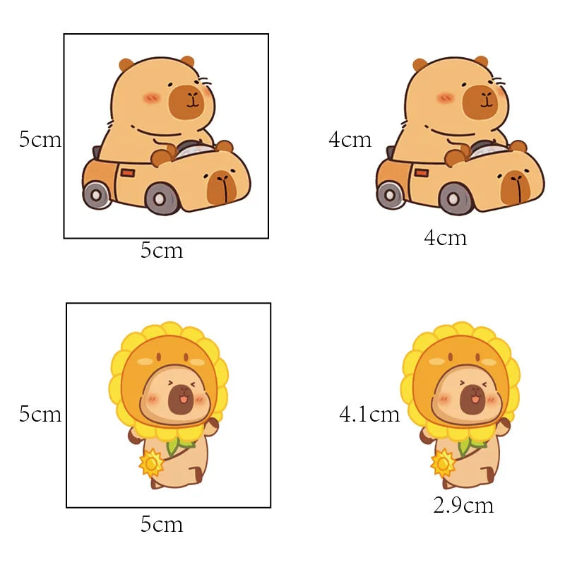 20Pcs/Set New Capybara Temporary Tattoo Stickers Cute Guinea Pig Cartoon Children Waterproof Tattoo for Kids Funny Birthday Gift