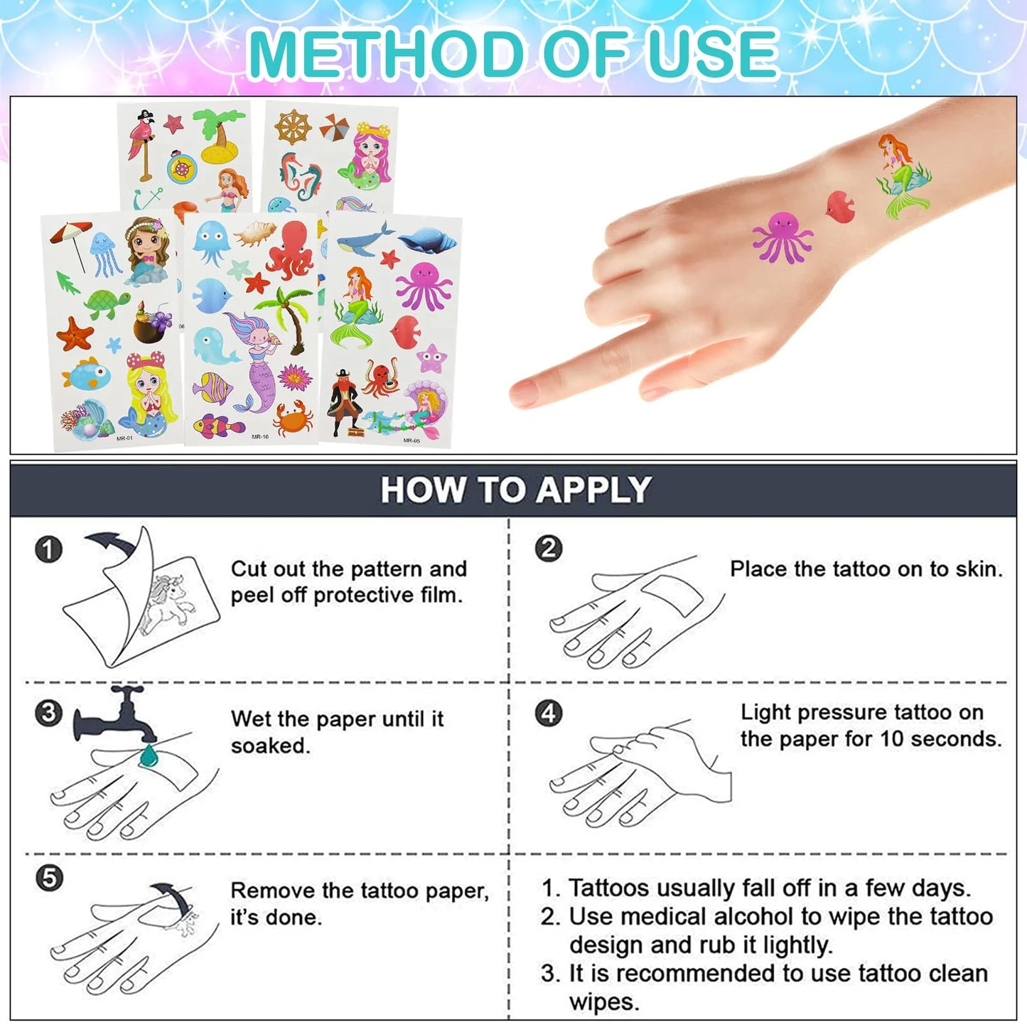 Mermaid Magic Party Pack – 40-Piece Favors Kit for Girls' Birthdays (for 6 Guests)