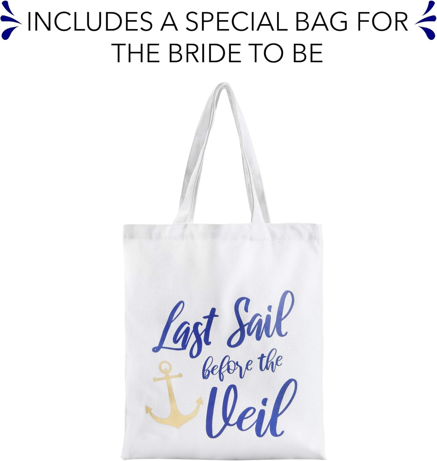 Nautical Bachelorette Party Canvas Bags – 12 Pack | “Last Sail Before the Veil” Bride & Bridesmaid Tote Bags | Nautical Bachelorette Party Favors & Decorations