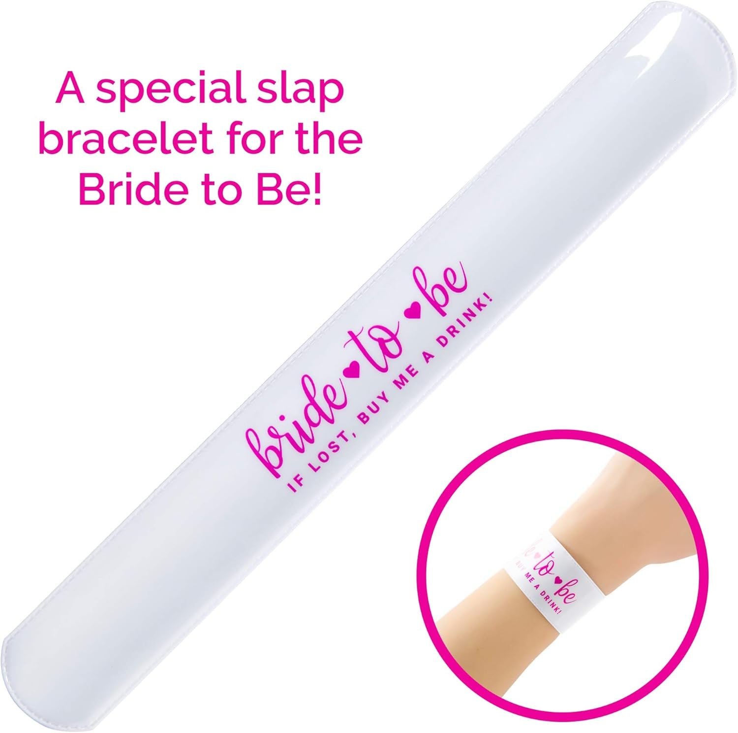 Bachelorette Slap Bracelets – 11 Pack | Bride Tribe Party Favors | Pink Bachelorette Accessories for Bride & Bridesmaids