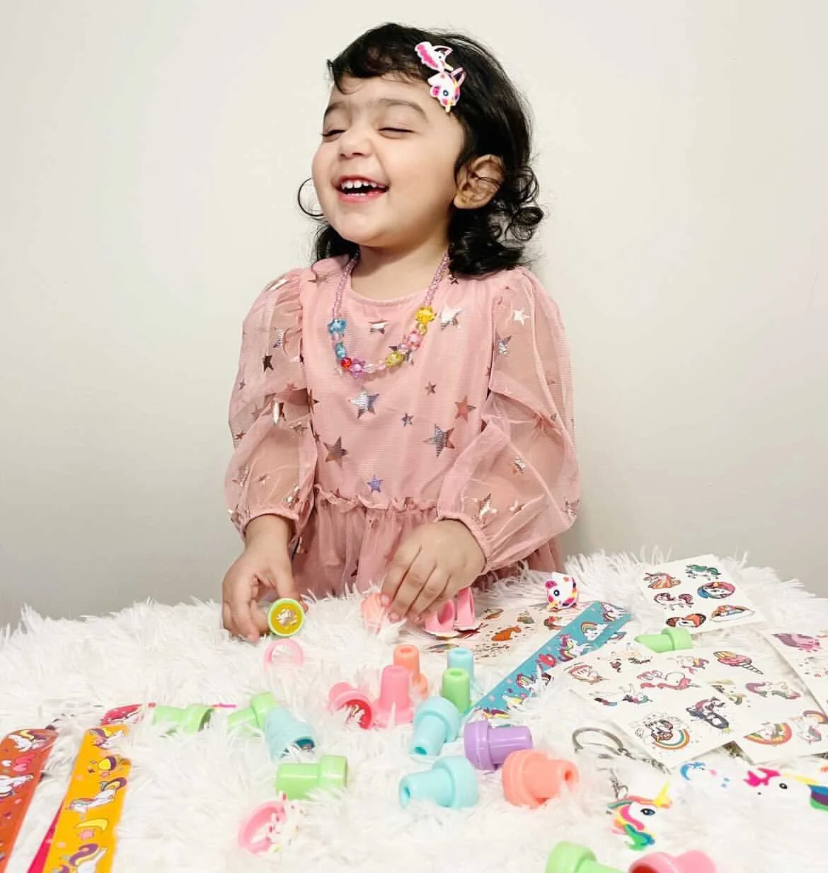 Unicorn Party Supplies Birthday Pinata Fillers Stamps Slap Bracelets 54 Pcs