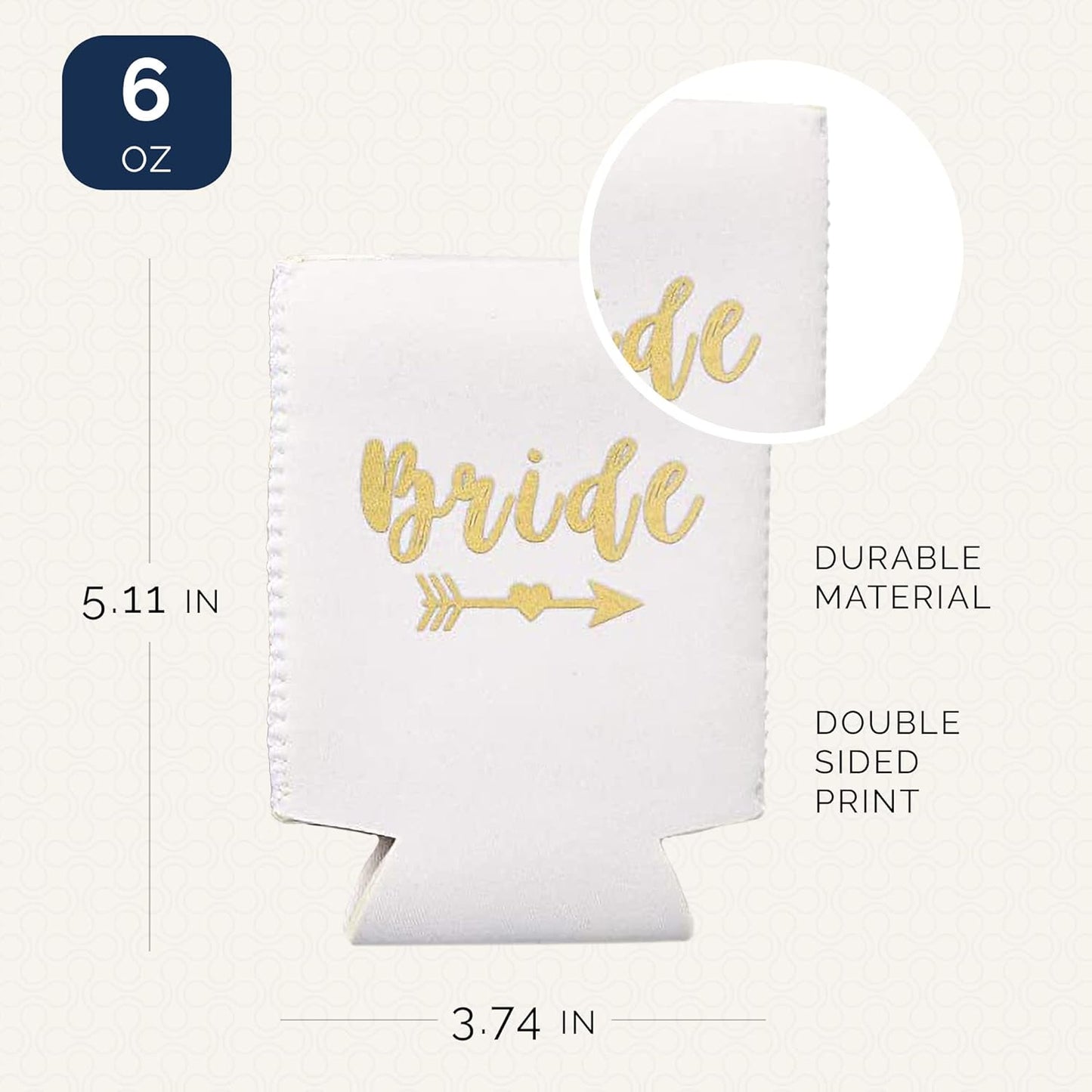 I Do Crew & Bride Bachelorette Can Coolers – 12-Pack Neoprene Beer Sleeves for Bridal Shower, Engagement, Party Favors (Navy Blue, Regular)