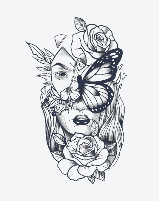 Masked Queen Semi-Permanent Tattoo