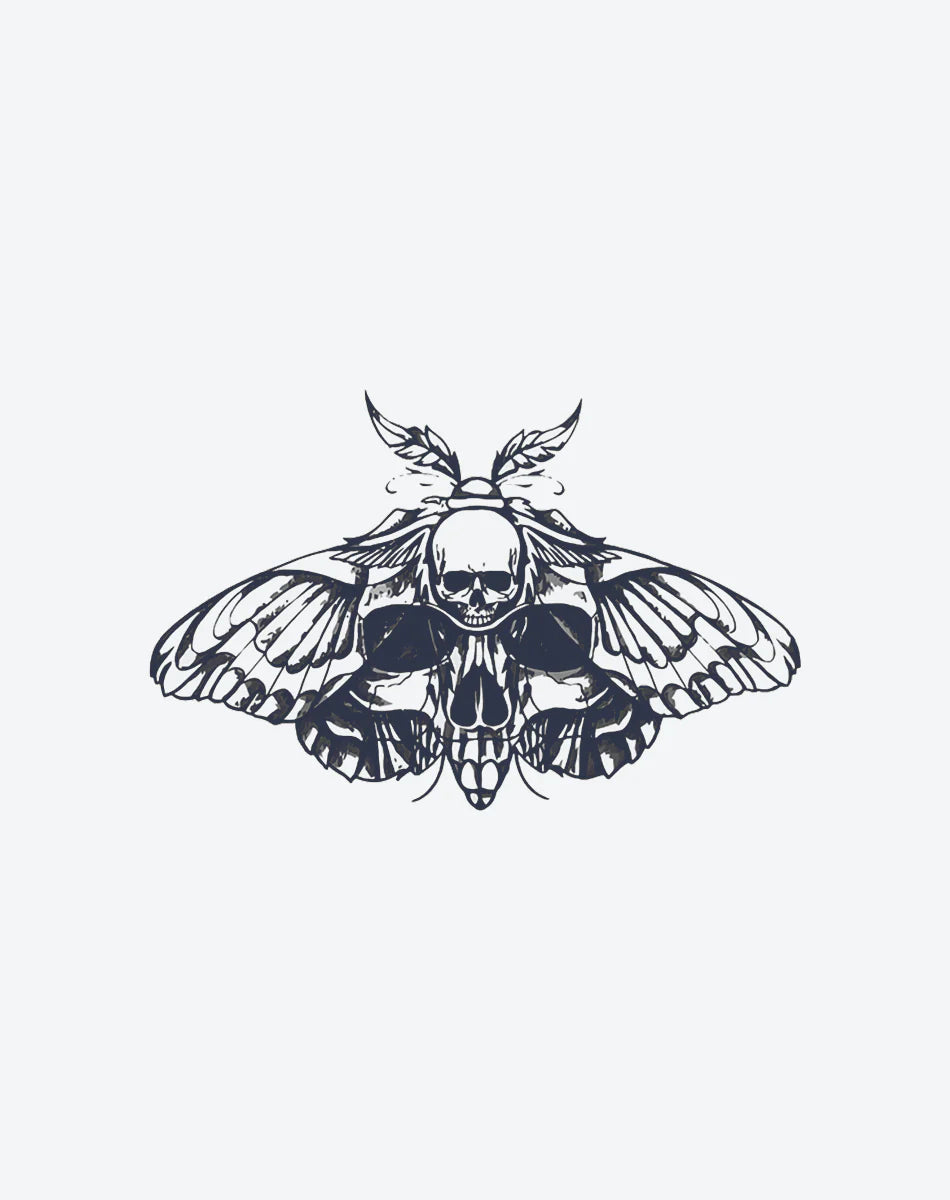Moth & Skull Semi-Permanent Tattoo