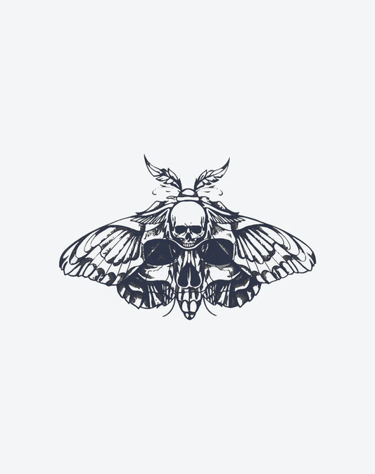 Moth & Skull Semi-Permanent Tattoo