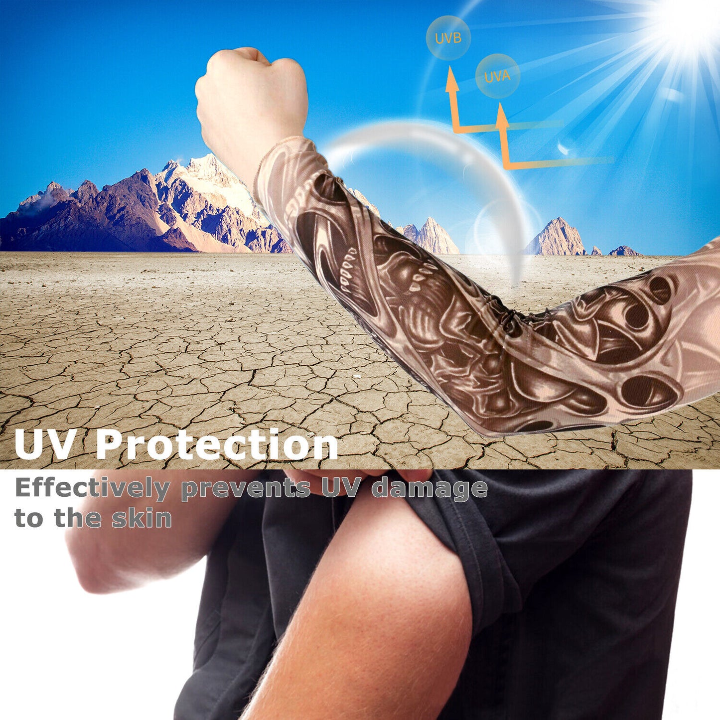 5 Pairs Tattoo Arm Sleeves – UV Protection Cooling Covers for Outdoor Activities
