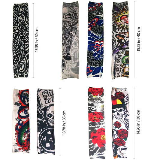 Festival Tattoo Arm Sleeves – 8PCS Set of Realistic Temporary Ink Designs for Party Style & UV Protection