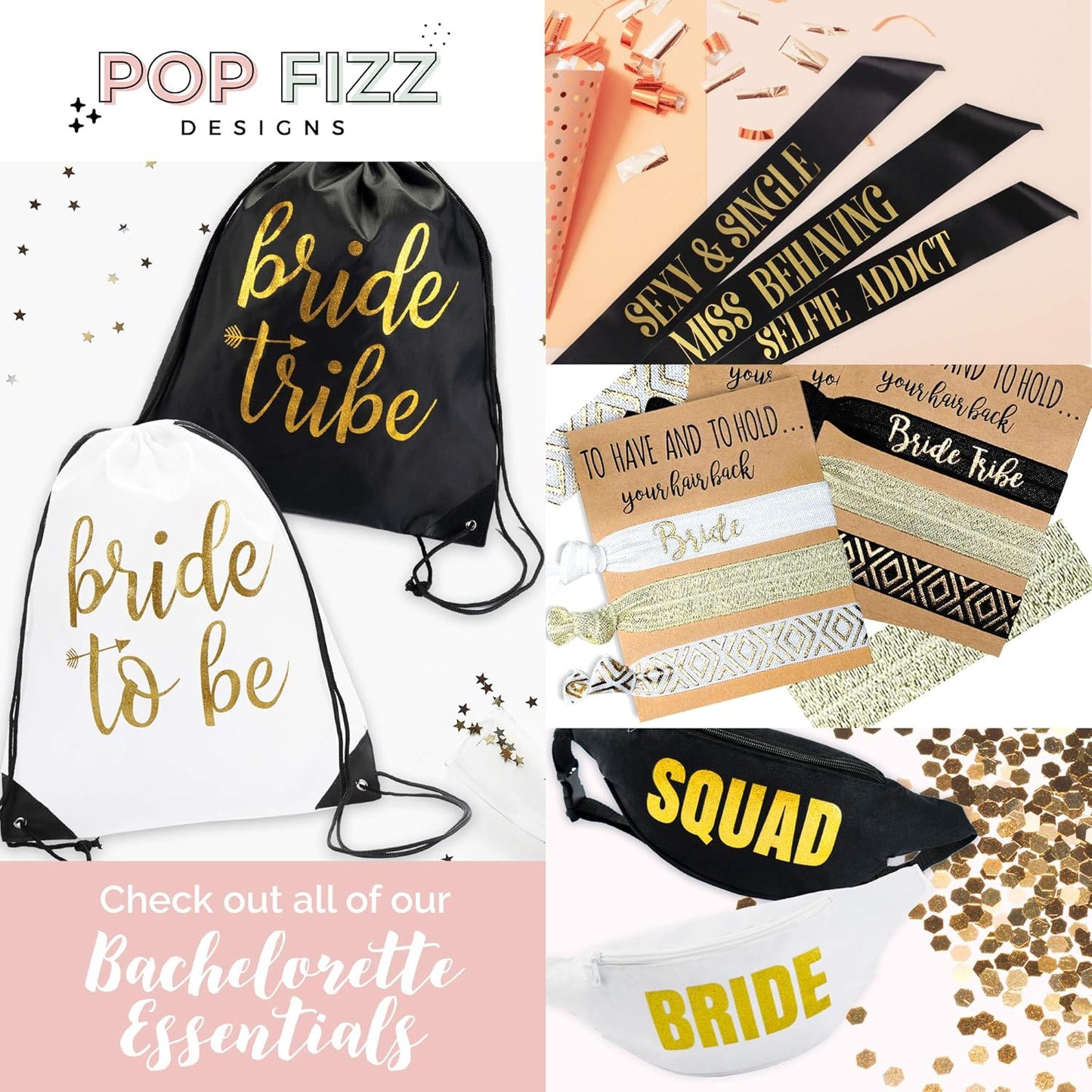 Bachelorette Slap Bracelets – 11 Pack | Bride Tribe Party Favors | Pink Bachelorette Accessories for Bride & Bridesmaids