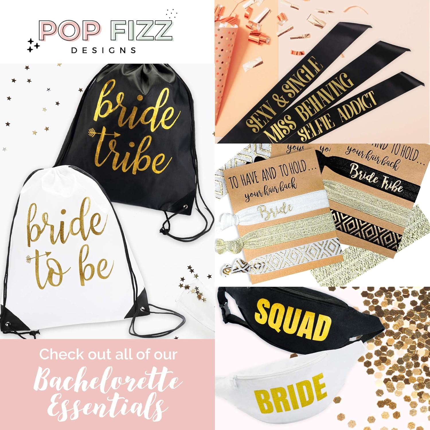 Bachelorette Slap Bracelets – 11 Pack | Bride Tribe Party Favors | Pink Bachelorette Accessories for Bride & Bridesmaids