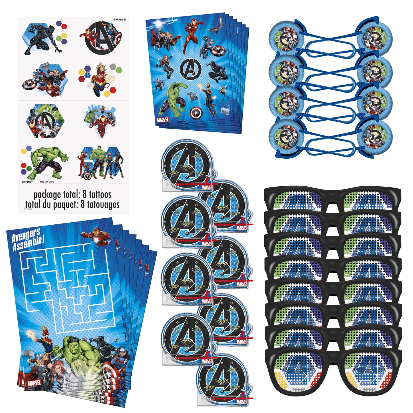 Avengers Party Kit for 8 Kids – 48-Piece Favor Set for Heroic Birthdays