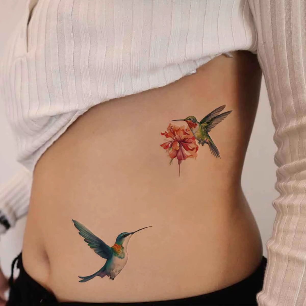 8 Sheets Watercolor Hummingbird Temporary Tattoos for Women Dragonfly Birds Body Art Tatoos Waterproof Fake DIY Painting Tattoos