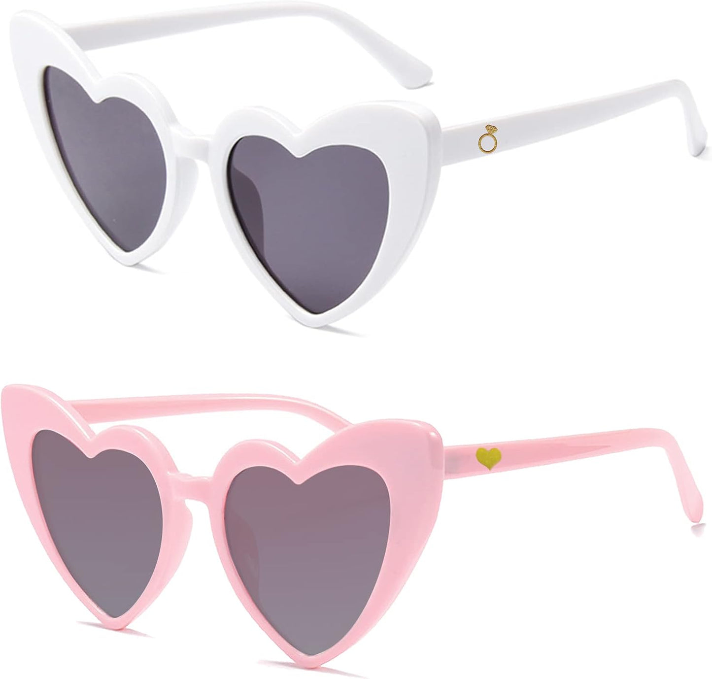 10-Pack Retro Heart Sunglasses – Bachelorette Party Favors, Bridal Shower & Bridesmaid Gifts | Fun Wedding Accessories