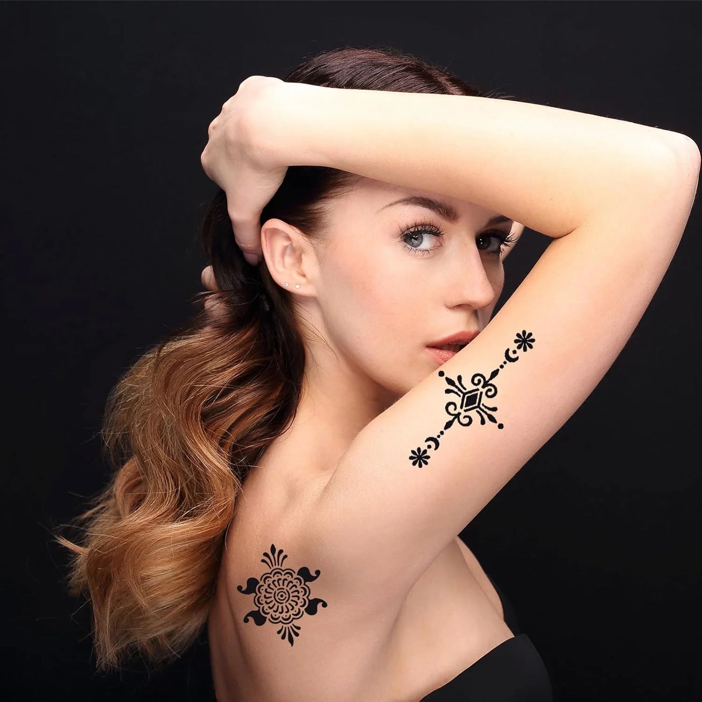 Henna Glow Stencil Set – 16 Sheets of Reusable Tattoo Stencils for Women & Girls