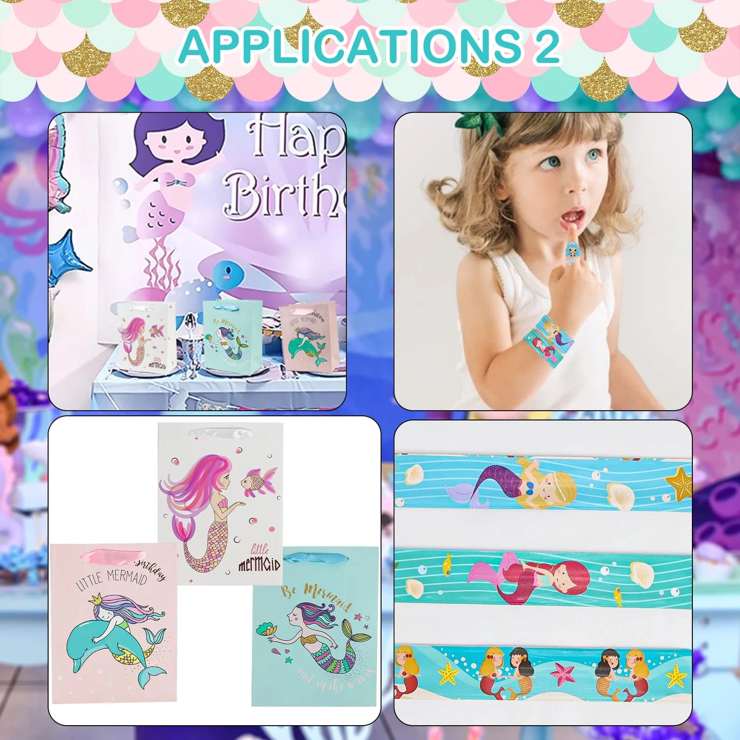 Mermaid Magic Party Pack – 40-Piece Favors Kit for Girls' Birthdays (for 6 Guests)