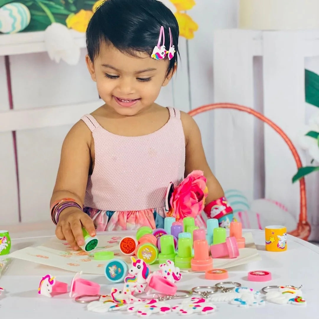 Unicorn Party Supplies Birthday Pinata Fillers Stamps Slap Bracelets 54 Pcs