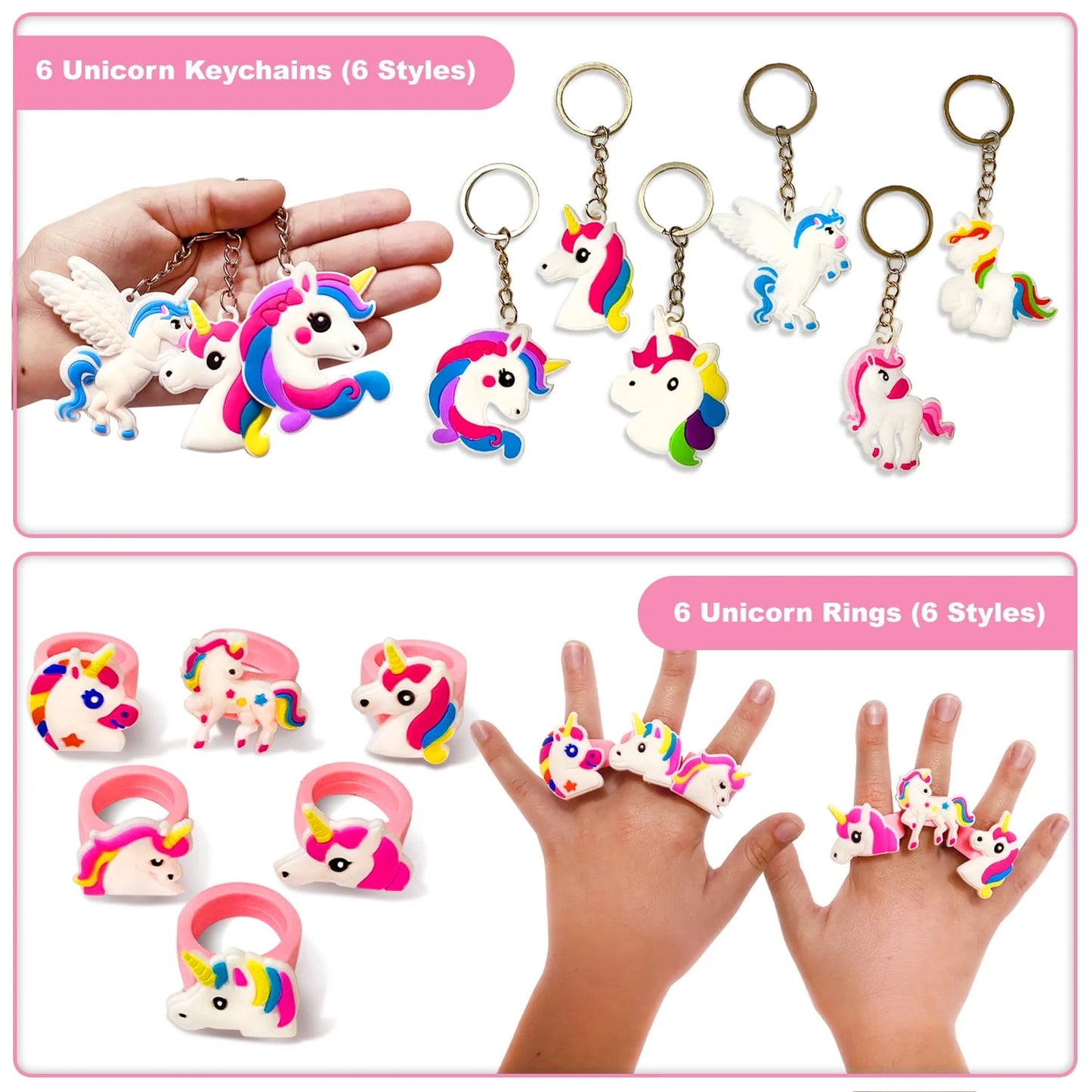 Unicorn Party Supplies Birthday Pinata Fillers Stamps Slap Bracelets 54 Pcs
