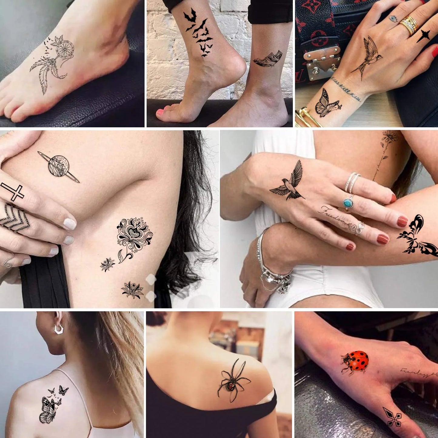 49 Sheets Flower Temporary Tattoos Sticker Large Sexy Flowers Butterfly Snake Waterproof Half Arm Fake Tattoo Sticker