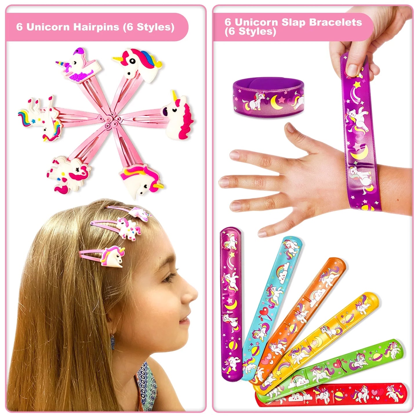 Unicorn Party Supplies Birthday Pinata Fillers Stamps Slap Bracelets 54 Pcs