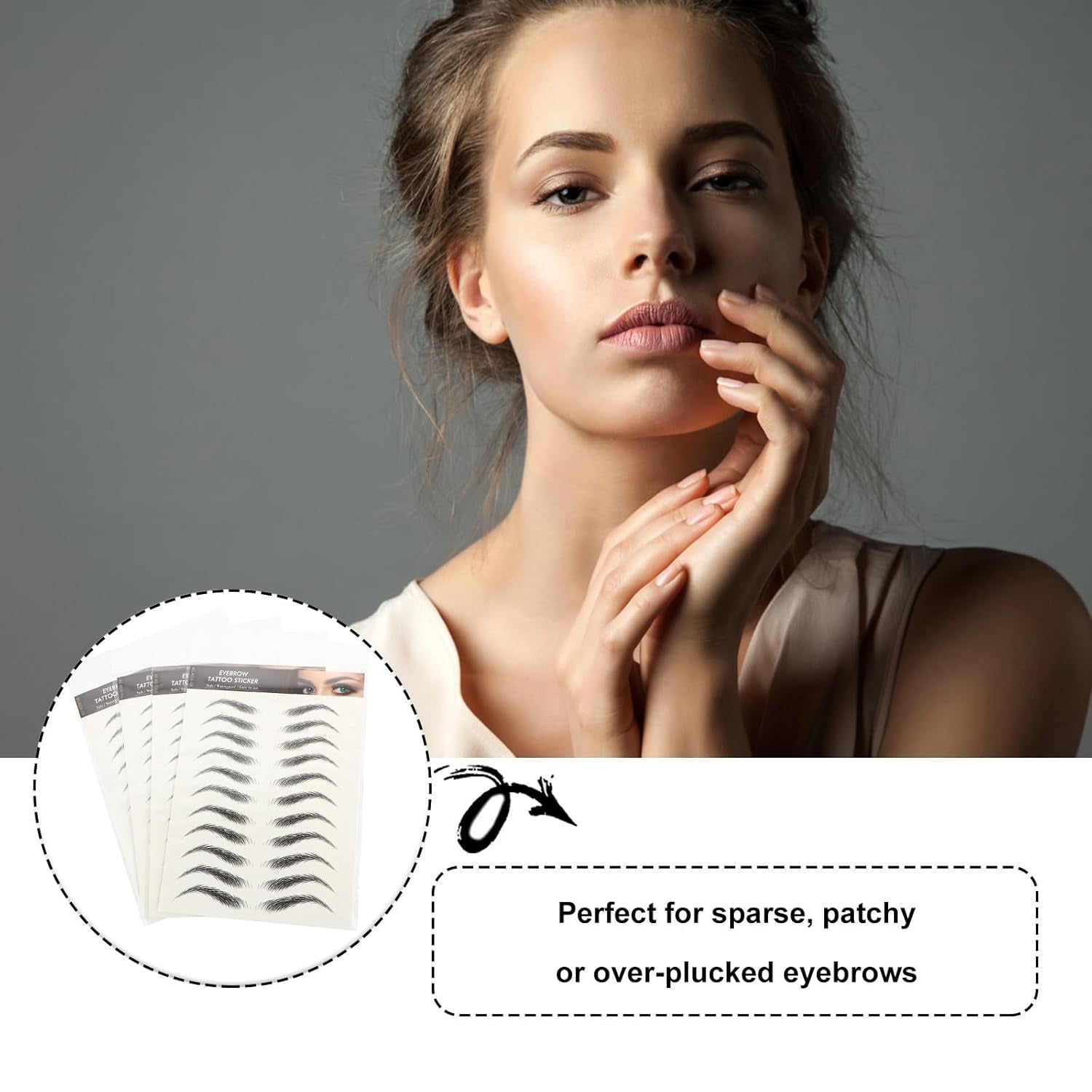 Curved Temporary Eyebrow Tattoos – Waterproof Hair-Like Peel-Off Brow Stickers for Instant Natural Definition