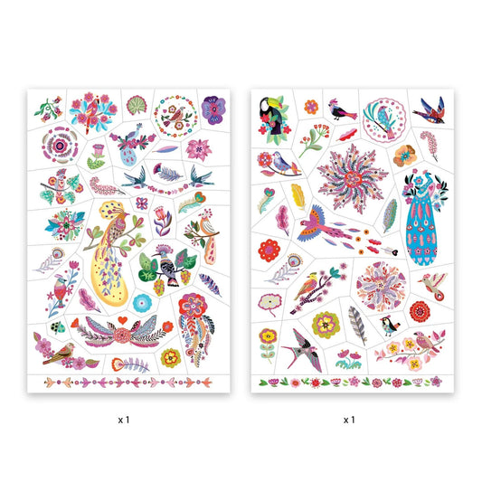 Bright Birds Tattoo Pack – Colorful Temporary Tattoos for Kids