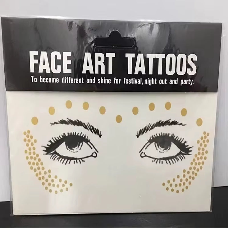 Golden Freckles Face Stickers – Glitter Face Tattoos for Festivals, Bachelorette & Party Makeup | Bright Freckle Face Jewels & Gems Decoration